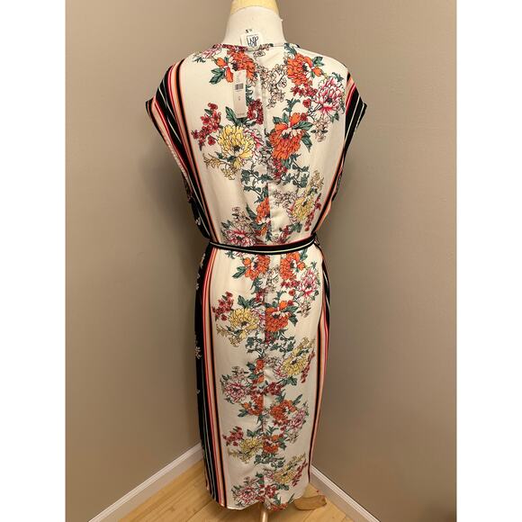 NWT Anthropologie x dRa Los Angeles Sanne Midi Dress Black Floral Belted Sz Med - Picture 5 of 8